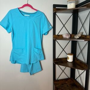 Skechers by Barco Breeze scrubs, Turquoise, TOP: Medium & BOTTOMS: Medium-Tall